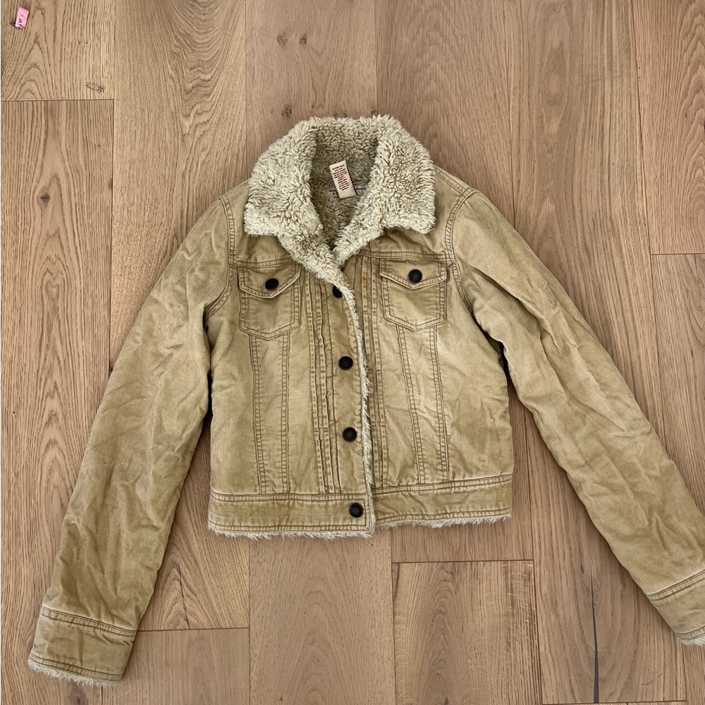 Vintage Abercrombie and Fitch Corduroy Tan and cream jacket